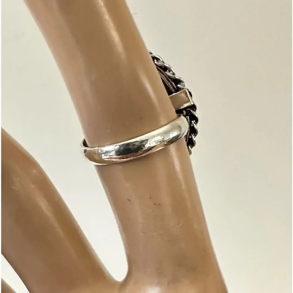 Beautiful cherry creek, Jasper gemstone ring stamp 95 silver plated adjustable‎ - Picture 4 of 6